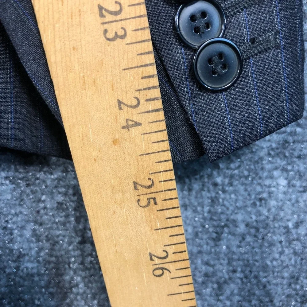 CARLO PALAZZI Mens Charcoal Pinstripe Wool Blazer 2 Piece Suit Made in Italy 40R